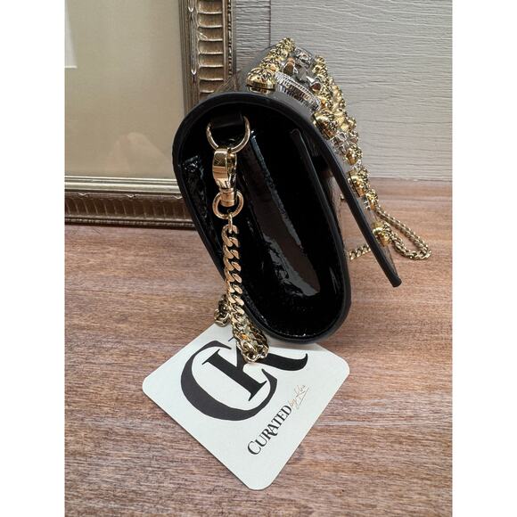 Christian Louboutin Paloma WOC Loubiinthesky Black Gold Studs NWT - Picture 2 of 5